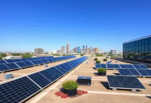 Rooftop solar panels in Austin, Texas
