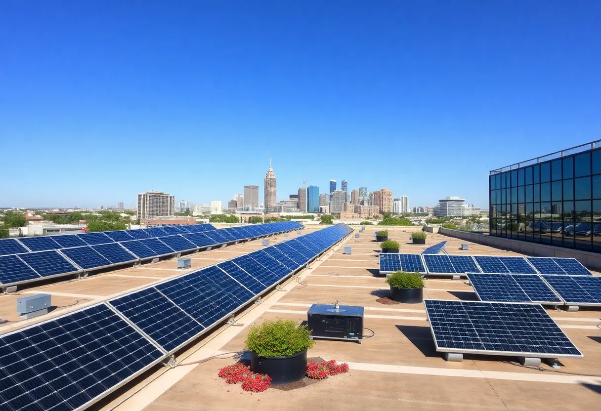Rooftop solar panels in Austin, Texas
