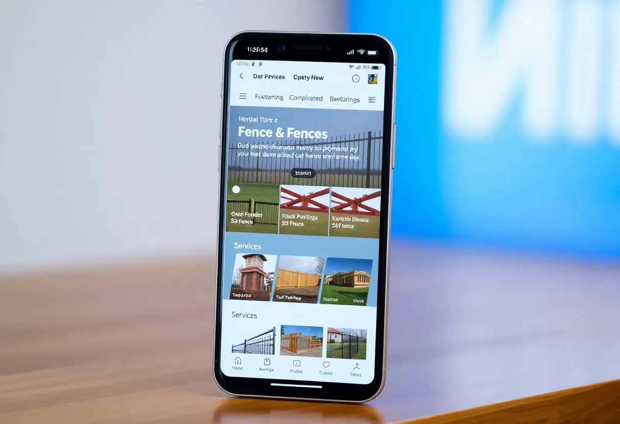 Screenshot of the redesigned Austin Fence Pros website on a mobile device.