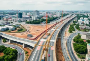 Construction site of the I-35 Reconstruction Project in Austin