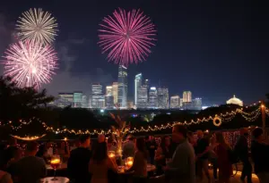 Fireworks over Austin during New Year's Eve celebrations.