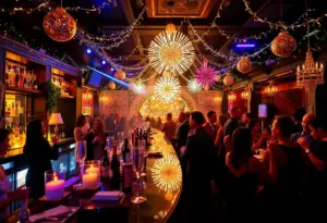 Guests enjoying a luxurious New Year's Eve celebration in Austin.