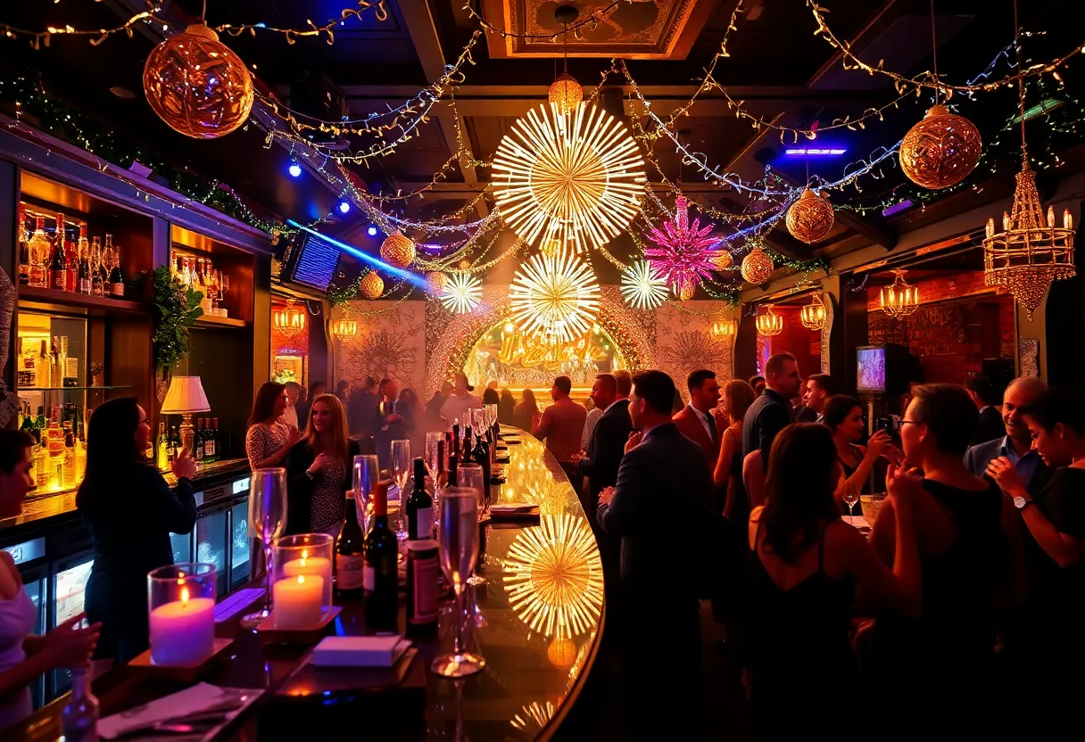 Guests enjoying a luxurious New Year's Eve celebration in Austin.