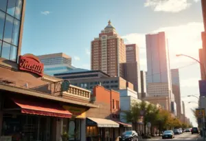 Cityscape of Austin showing local businesses