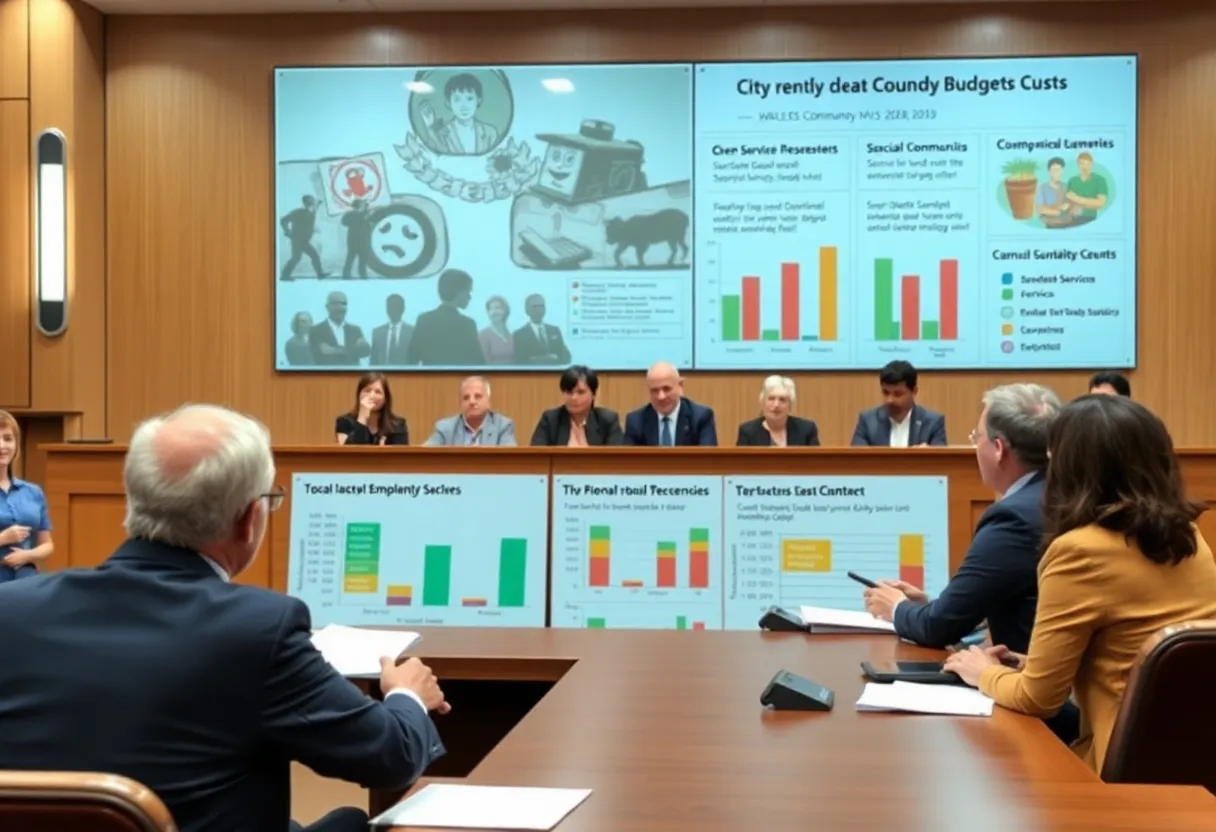 City officials discussing budget cuts to social services contracts in Austin