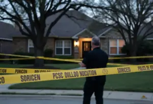 Suburban home in Austin with police presence after a shooting incident