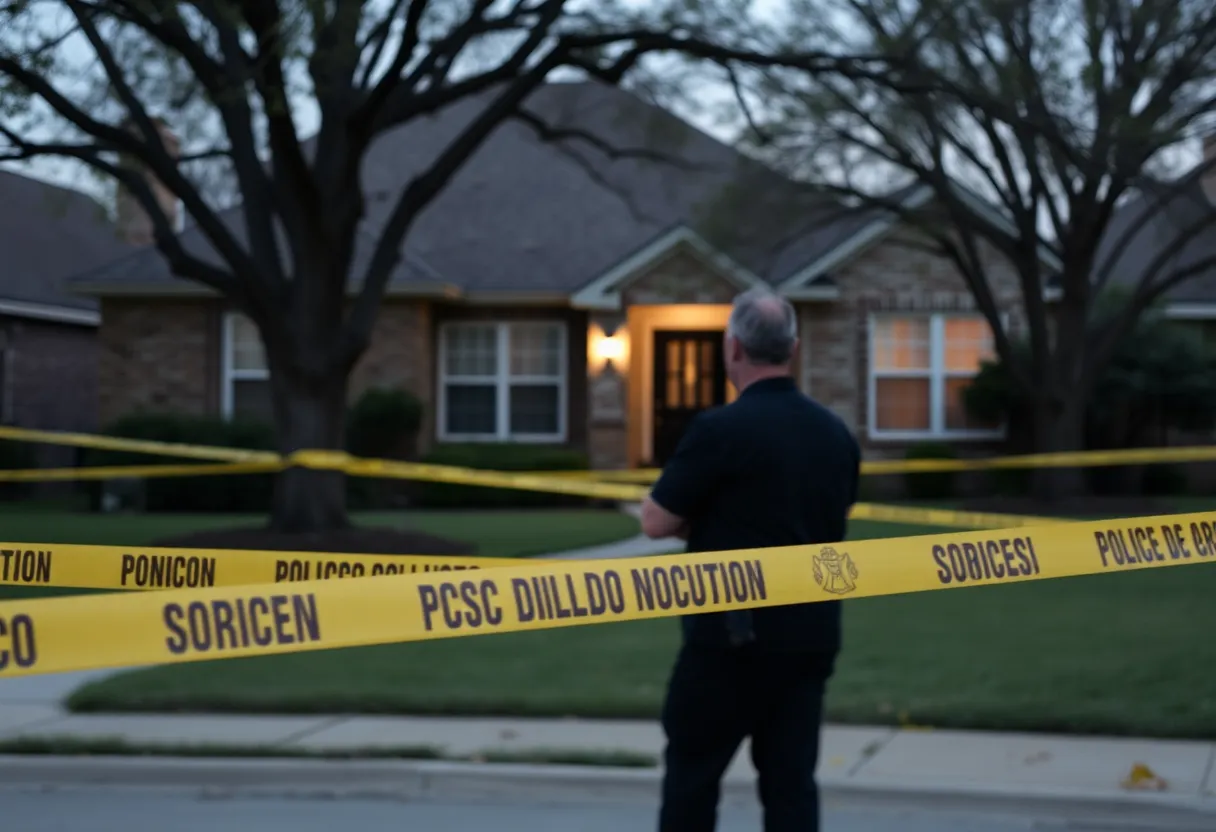 Suburban home in Austin with police presence after a shooting incident