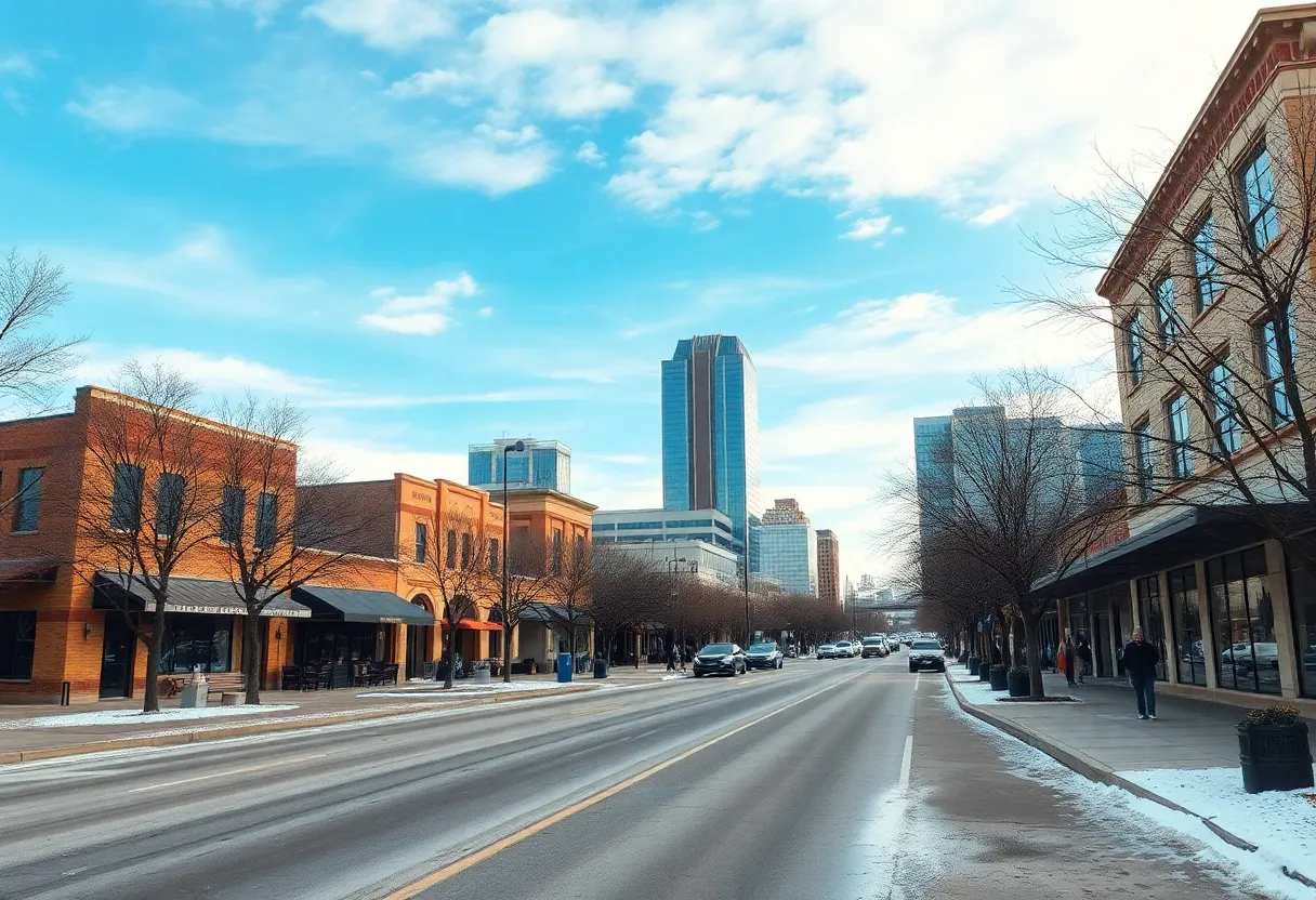 Winter landscape in Austin, Texas showing mild weather