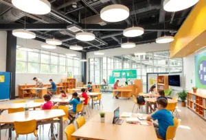 Students engaging in learning activities at the educational center.