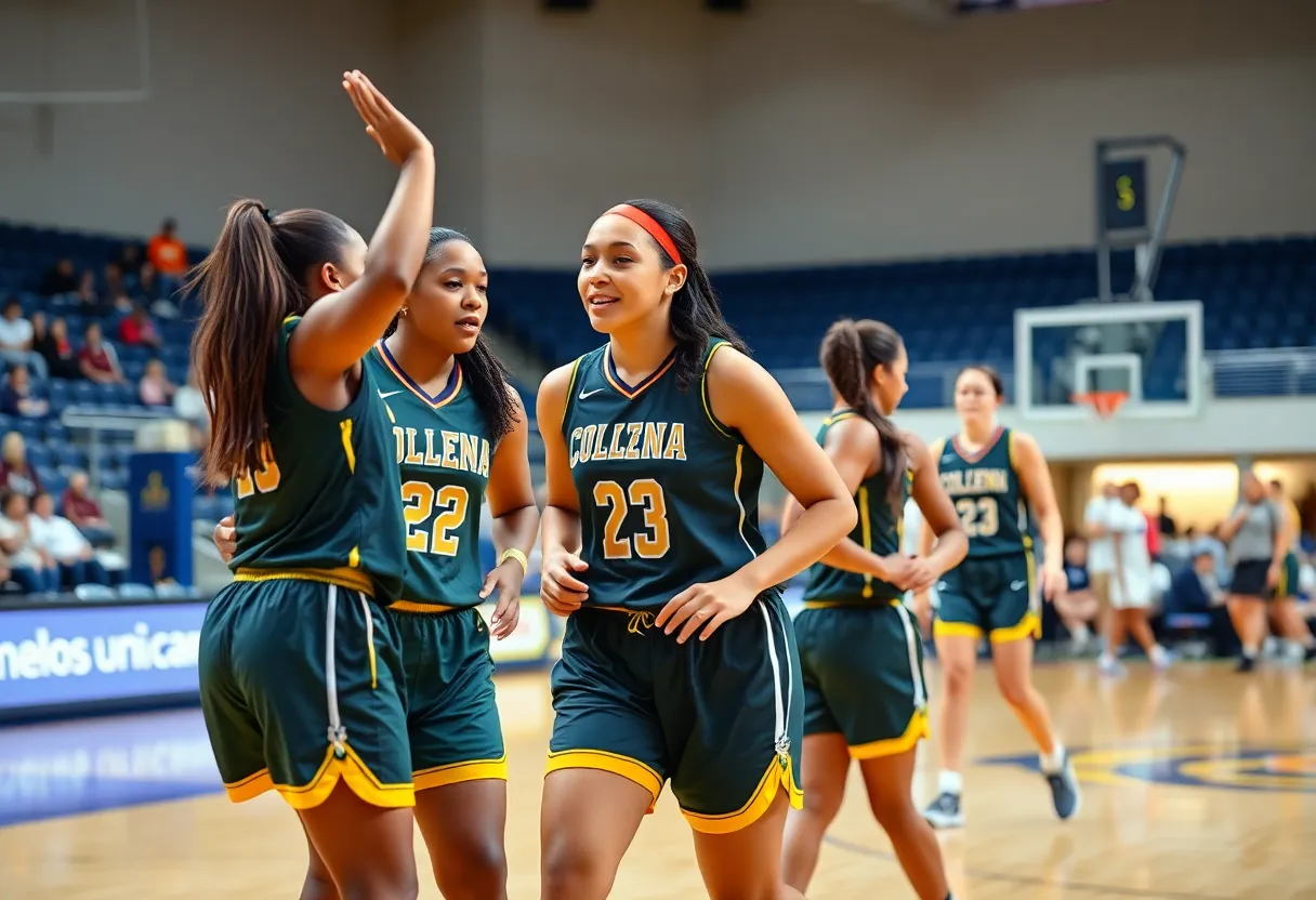 Blinn College women's basketball team during their game