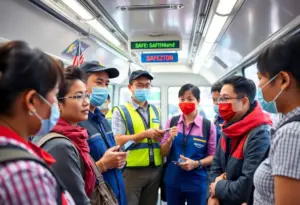 CapMetro staff engaging with passengers to enhance safety during transit
