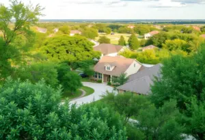 View of homes in a Central Texas neighborhood