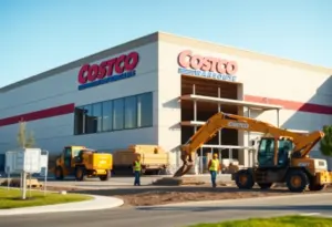 Construction site of Costco warehouse in New Braunfels, Texas