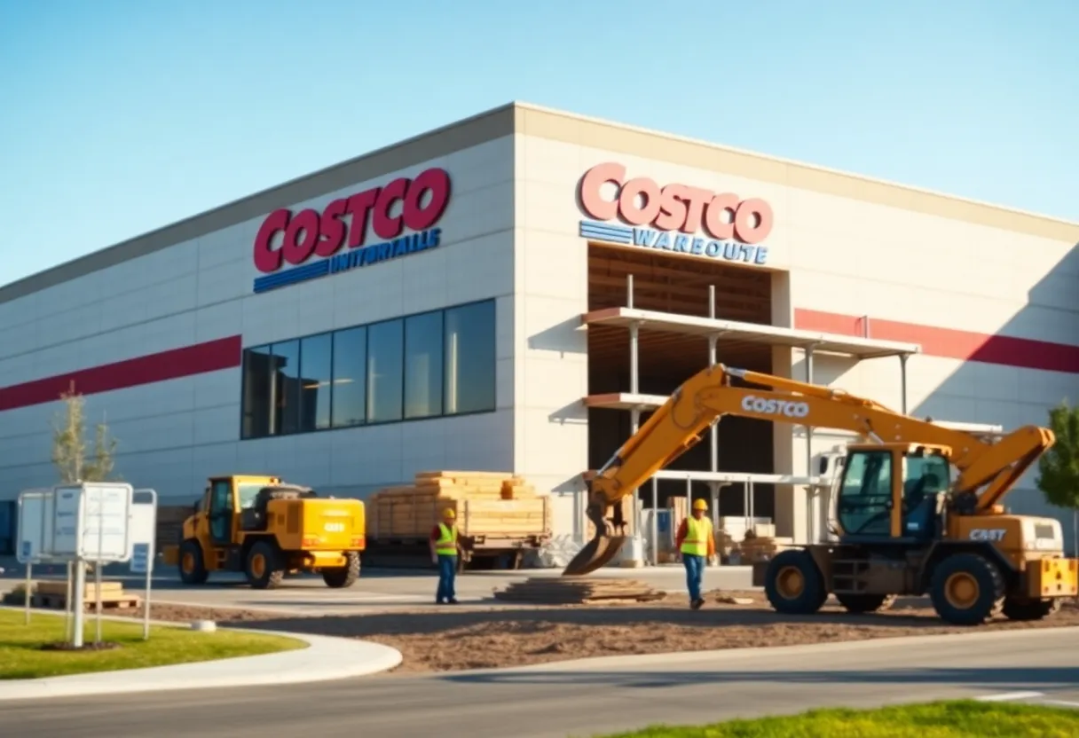 Construction site of Costco warehouse in New Braunfels, Texas