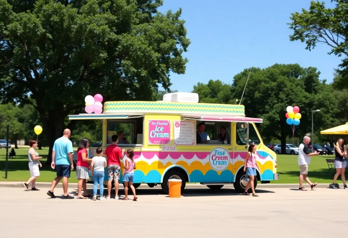 Ice cream truck at a community event in Austin