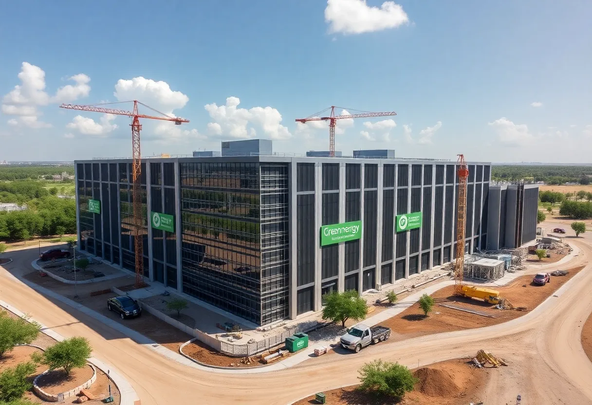 Construction site of a data center in Temple, Texas