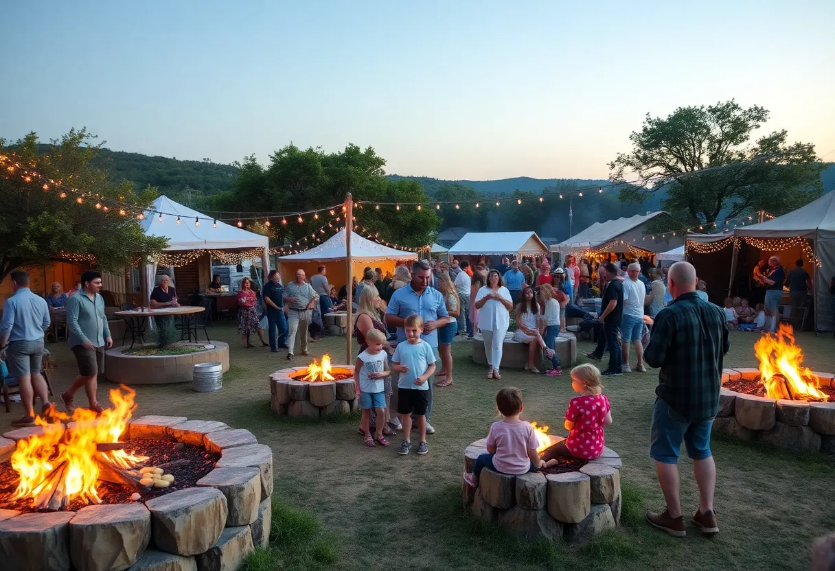 Families enjoying the Driftwood Holiday Music Series at Vista Brewing.