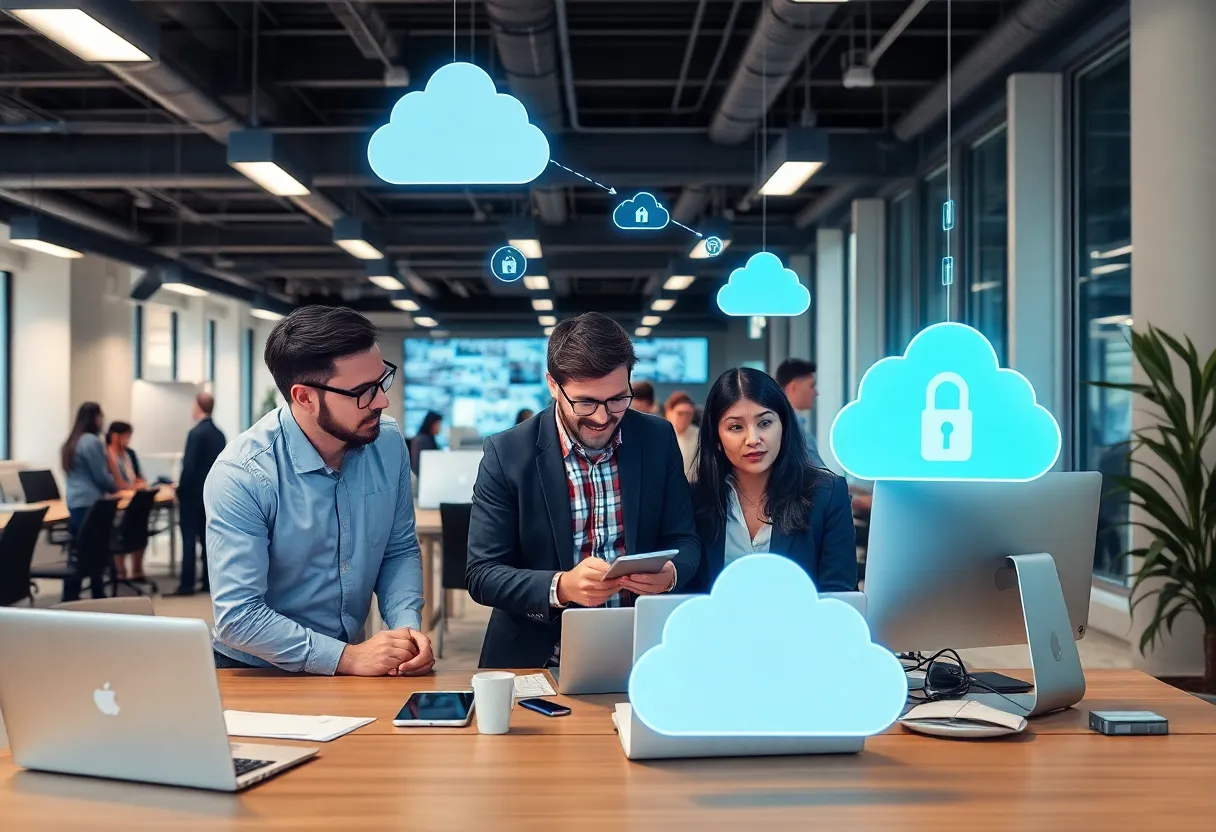 Professionals in an office working on IT solutions