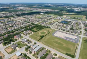Aerial view of EPIC City development site in Texas