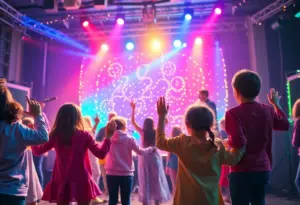 Children enjoying a concert at Brooklyn Bowl