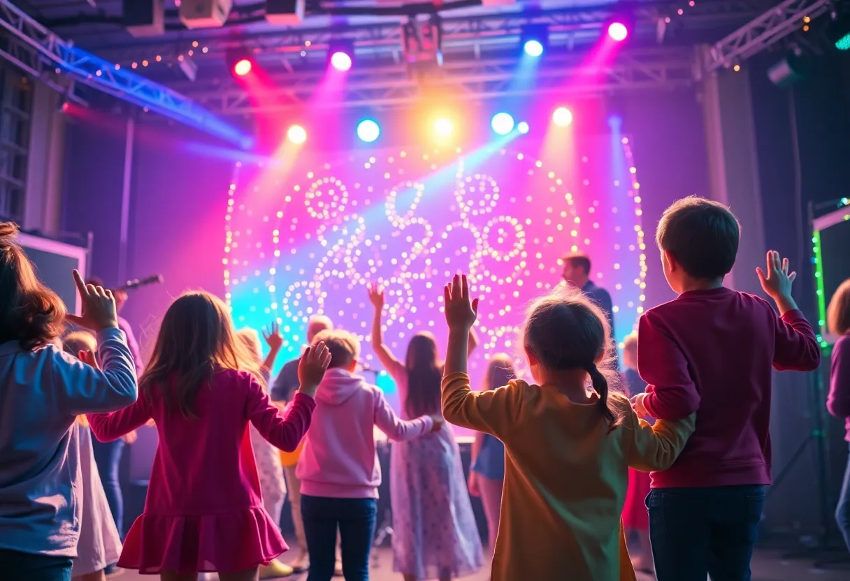 Children enjoying a concert at Brooklyn Bowl