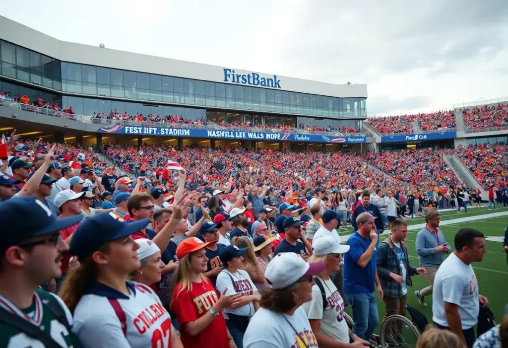 Excited fans at the FCS National Championship Game in Nashville