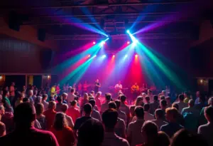 Audience enjoying the Fenwick Fieldhouse Rock benefit concert
