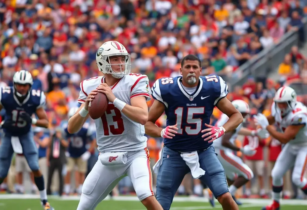 Indiana quarterback Fernando Mendoza during a football game