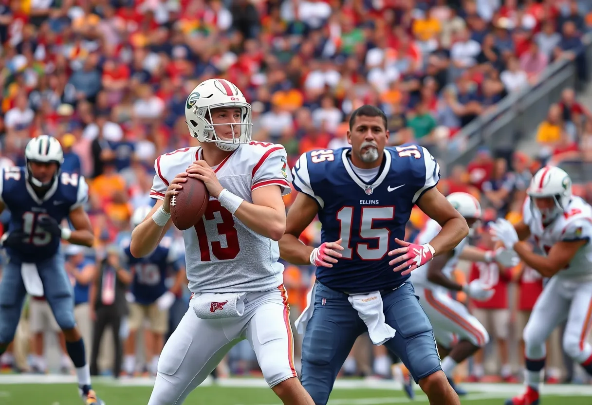 Indiana quarterback Fernando Mendoza during a football game