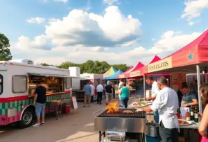 Food festival in Fort Worth showcasing Texas cuisine with chefs and food enthusiasts.