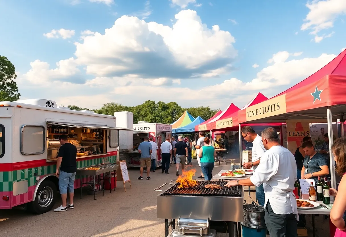 Food festival in Fort Worth showcasing Texas cuisine with chefs and food enthusiasts.