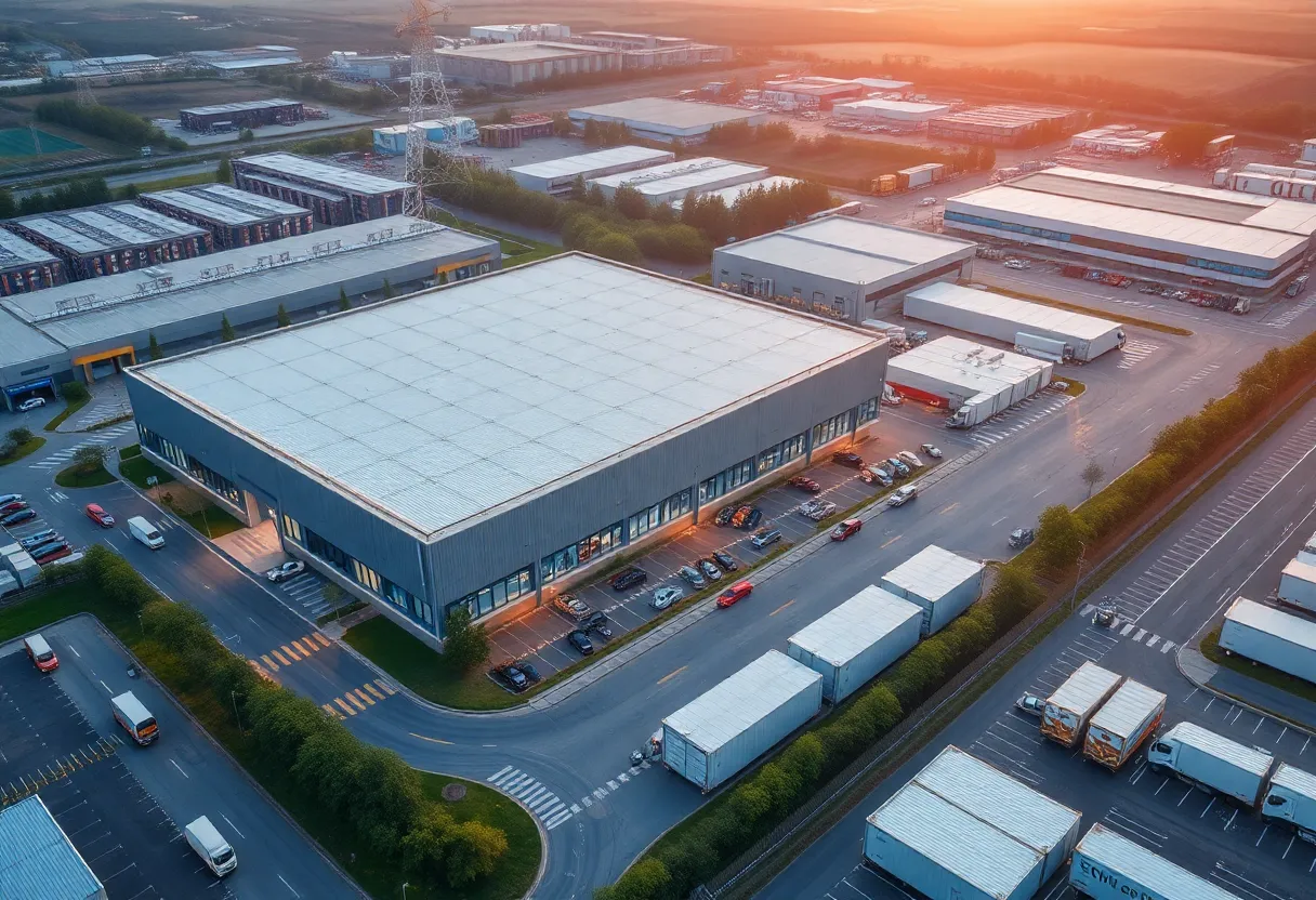 Aerial view of Futronic USA's new manufacturing facility near Tesla.