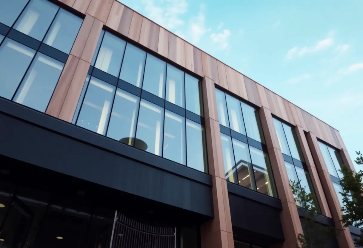 Corporate office symbolizing leadership change