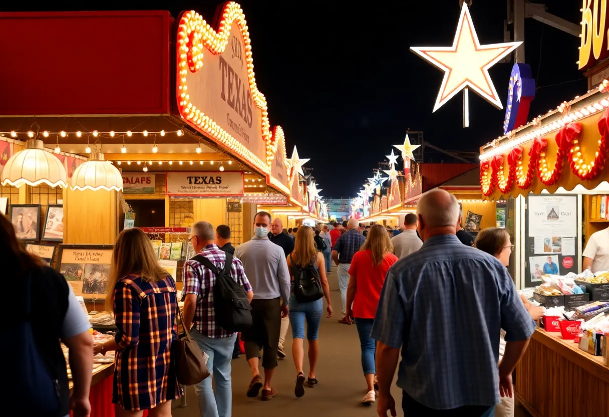 Vibrant scene at GO TEXAN Pavilion showcasing local products