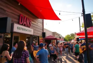 Guests enjoying acoustic live music at The Dizzy Rooster in Austin