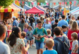Families engaging in fun activities at a community event in Hays County