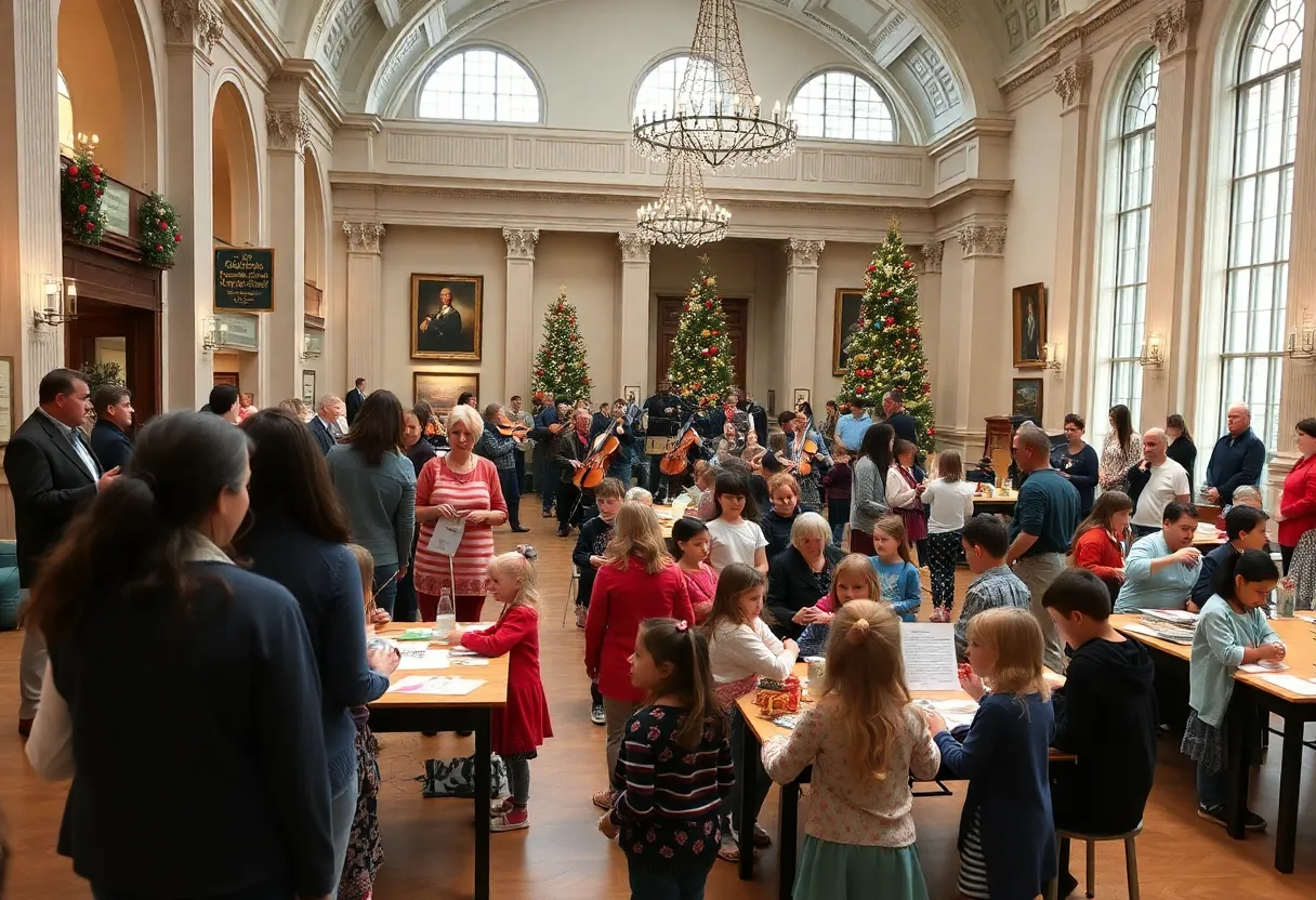 Community members participating in the H-E-B Free First Sunday event at the Bullock Museum