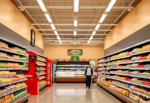 Interior of a renovated H-E-B store in Central Texas