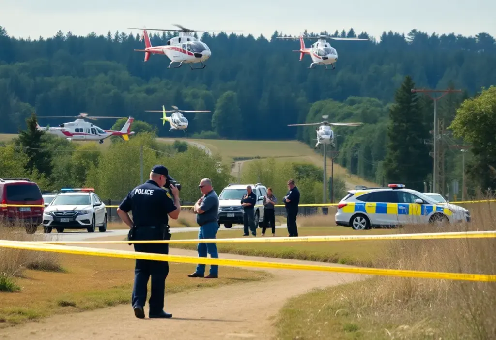 Police investigating a helicopter shooting incident in Bastrop County