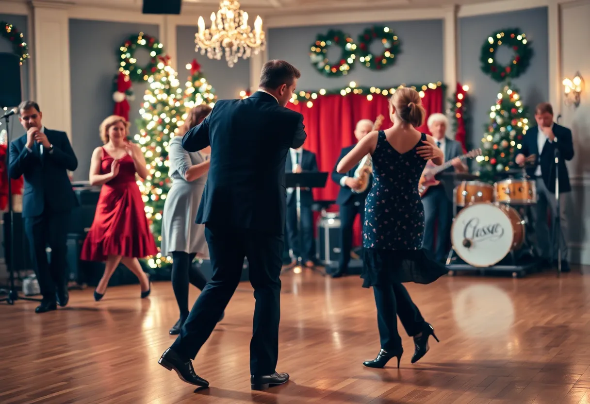 Jazz and tap dancers performing during Holiday Rhythms event in Chicago