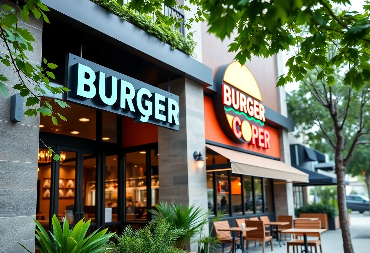 Exterior view of Hopdoddy Burger Bar in Pflugerville, Texas