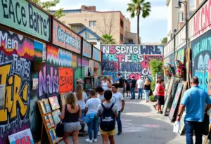 HOPE Outdoor Gallery showcasing vibrant murals and art installations