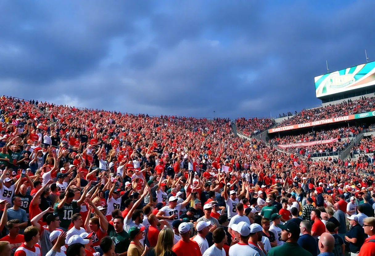 Indiana Hoosiers celebrating their Big Ten Football Championship victory.