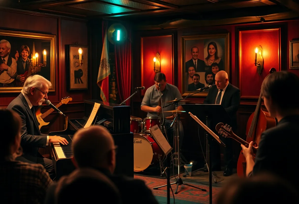 Jazz performance at Whisler's featuring a pianist and quartet