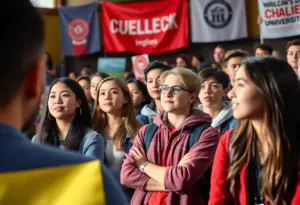 Ken Paxton speaking to conservative students at the University of Texas at Austin