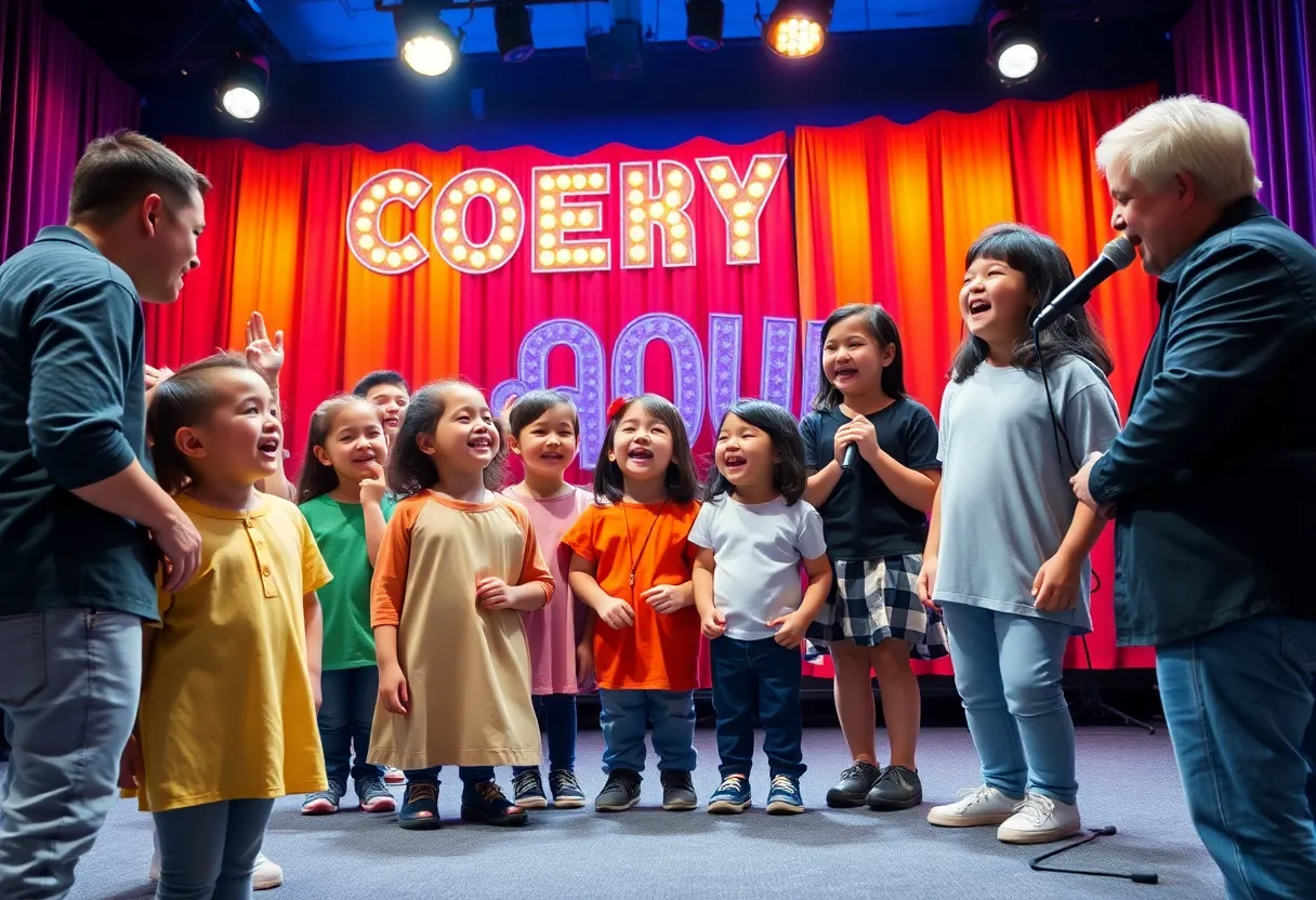 Children participating in the Kid-Prov Comedy Show at BABS Comedy Club