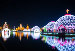 Lake Austin Festival of Lights with colorful lights and festive decorations