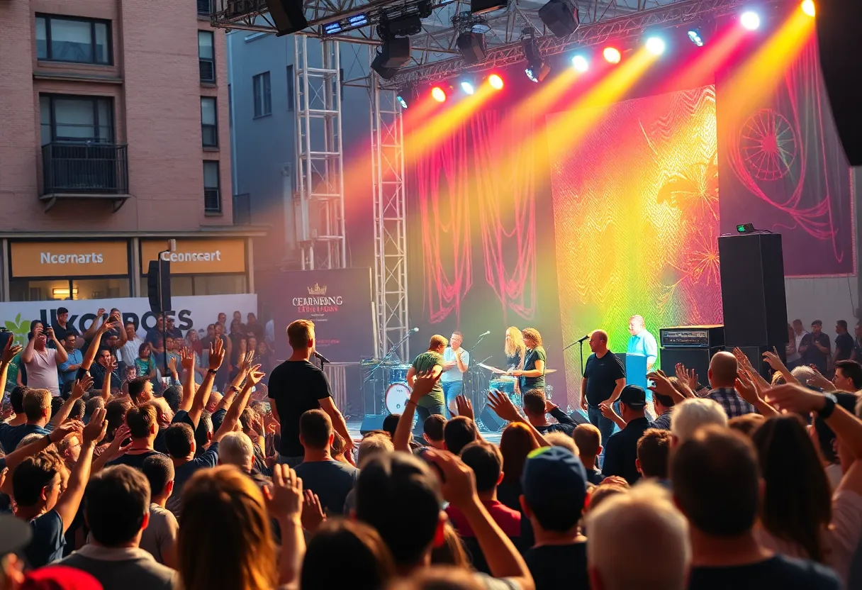 A tribute band performing Led Zeppelin music at a concert in Austin