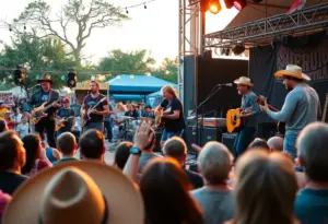 The Lone Bellow performing live on stage with enthusiastic fans in the audience.