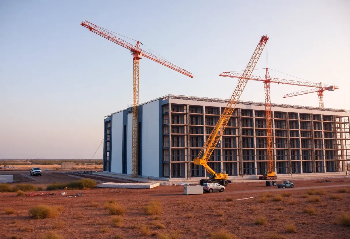 Construction of Microsoft Data Center in Medina County, Texas